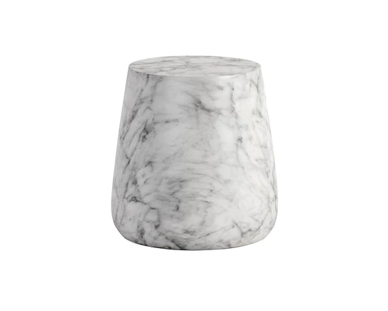 Aries Side Table - White Marble Look