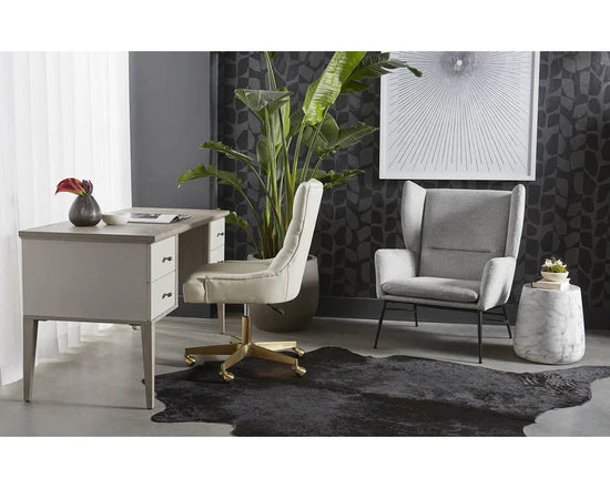 Aries Side Table - White Marble Look