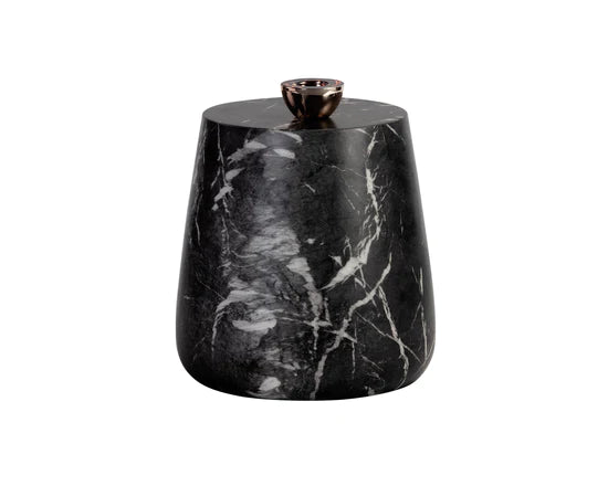 Aries Side Table - Black Marble Look
