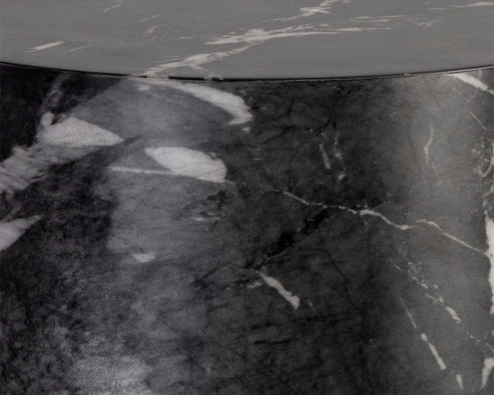 Aries Side Table - Black Marble Look