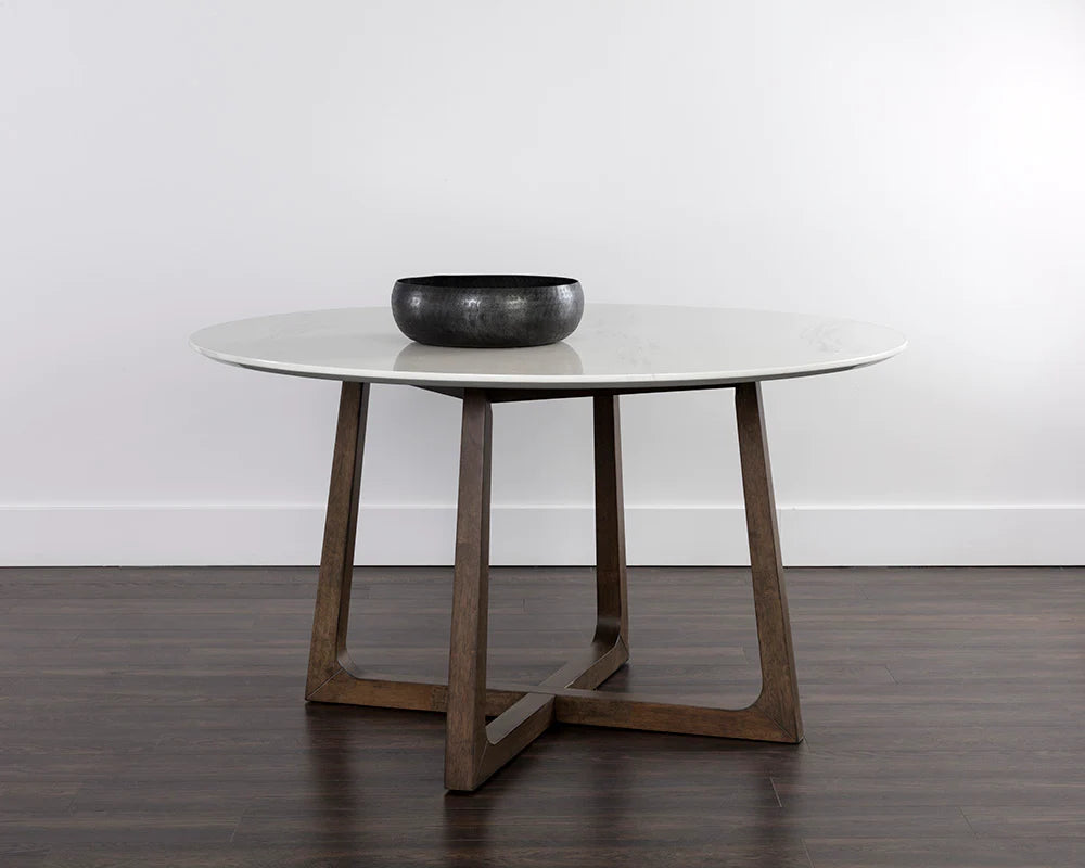 Flores Dining Table - 53" - Dark Brown