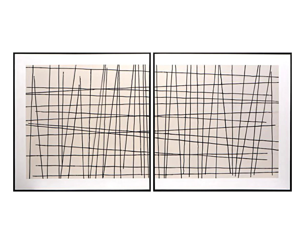 Crosshatch (Set of 2) - 48" X 48" - Black Floater