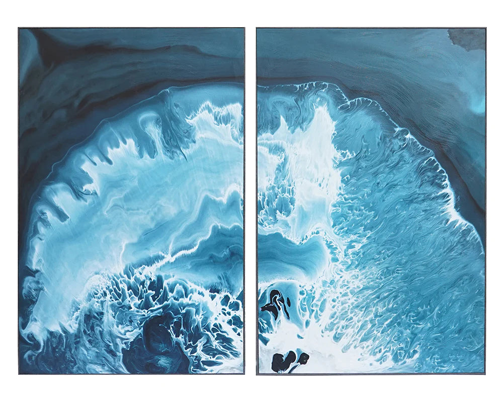 Aquamarine (set Of 2) - 40" X 60" - Distressed Br