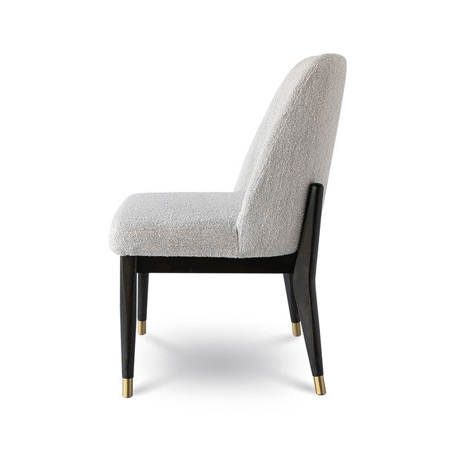 Fawcett Dining Chair – Taupe Boucle – Dark Base