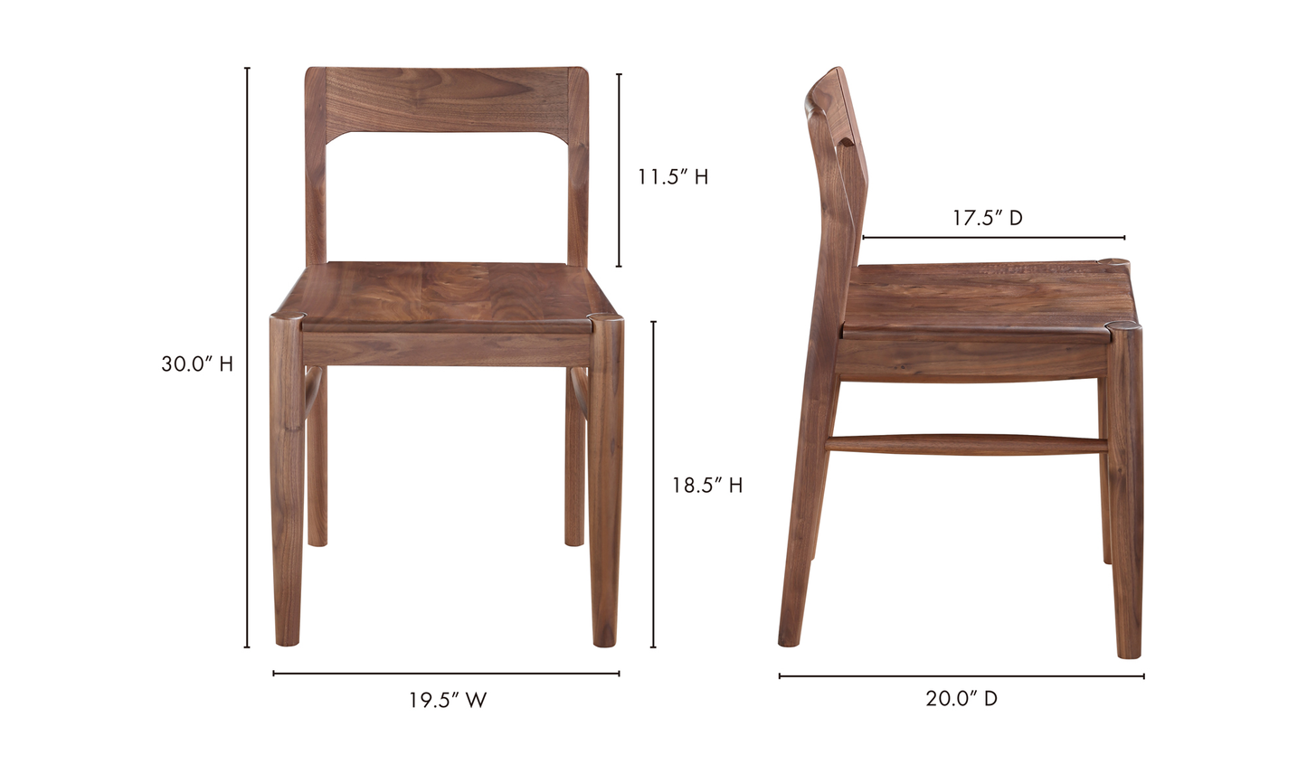 Owing Dining Chair - Set Of Two Walnut