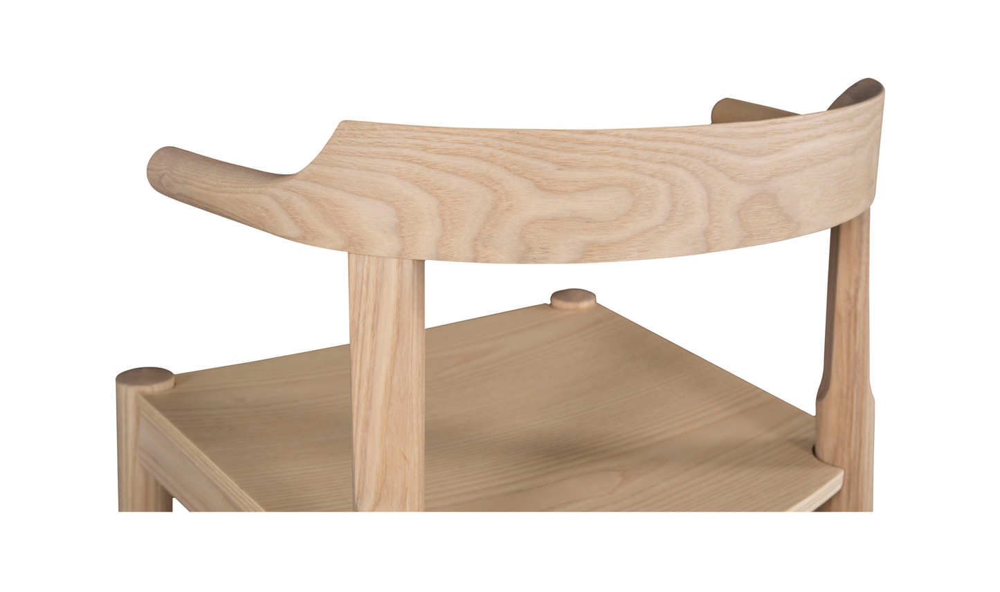Clayton Barstool Wood Seat Washed White Ash