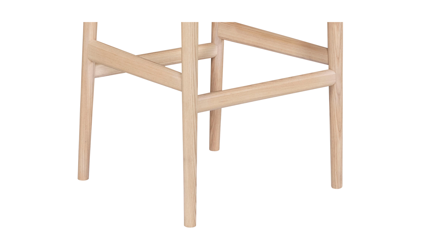 Clayton Barstool Wood Seat Washed White Ash
