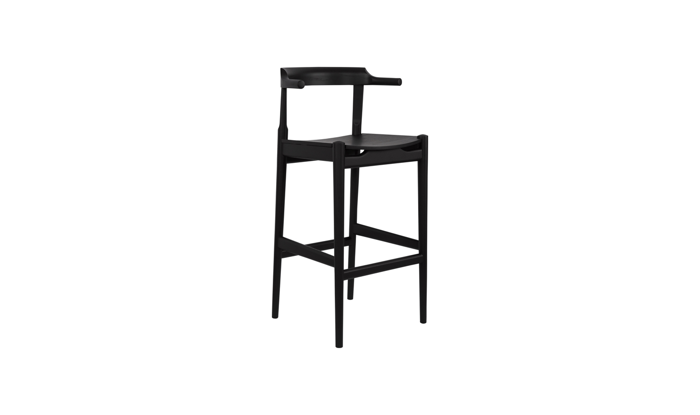 Clayton Barstool Wood Seat Black Ash