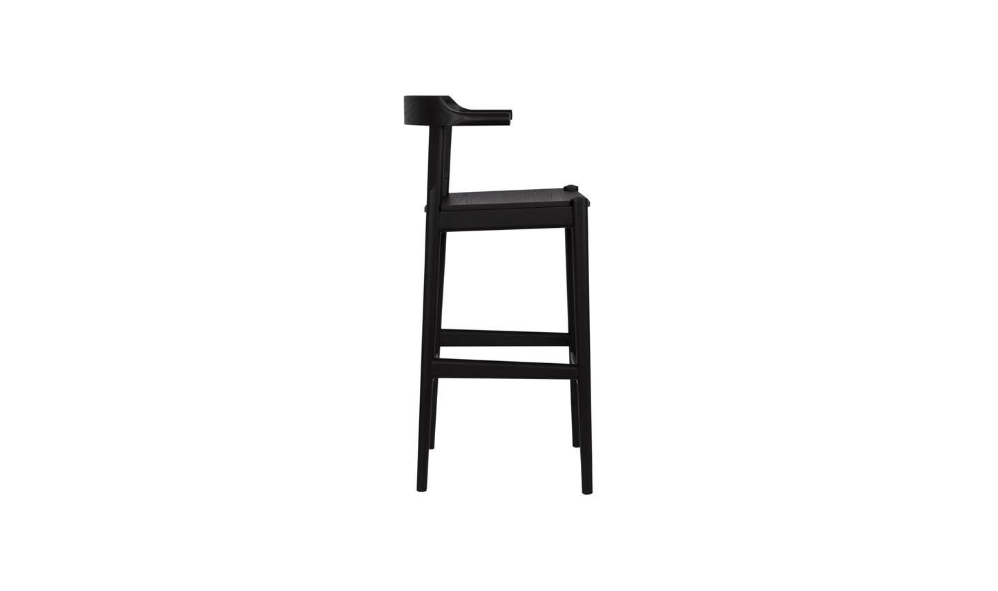 Clayton Barstool Wood Seat Black Ash