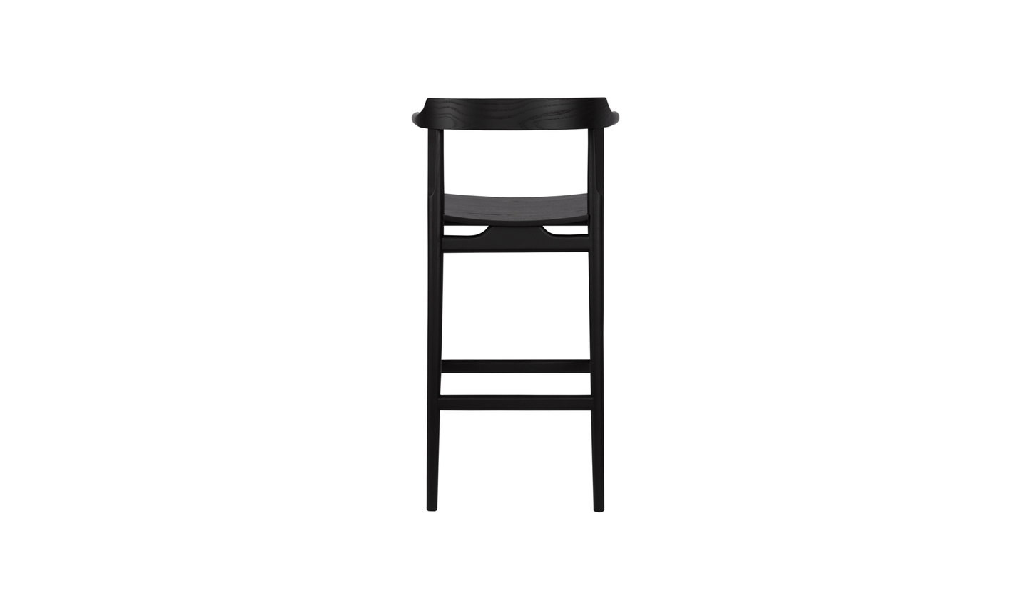 Clayton Barstool Wood Seat Black Ash