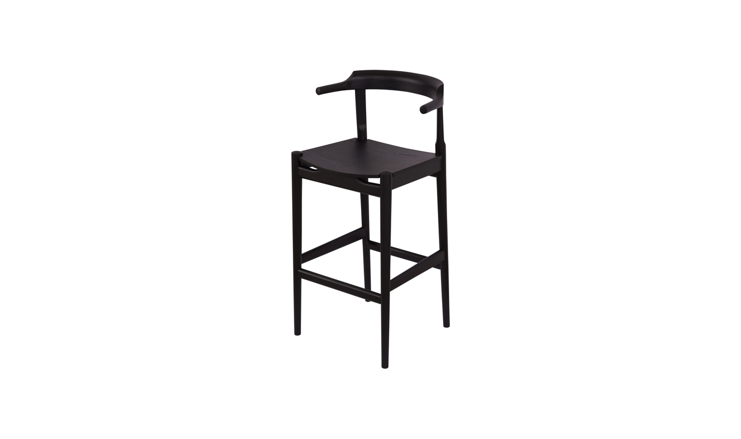 Clayton Barstool Wood Seat Black Ash