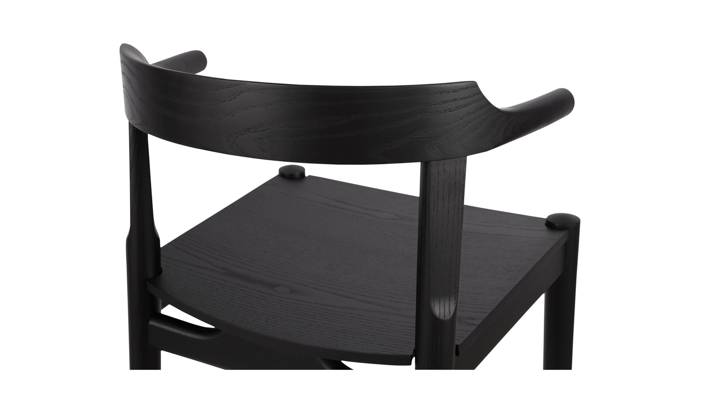 Clayton Barstool Wood Seat Black Ash