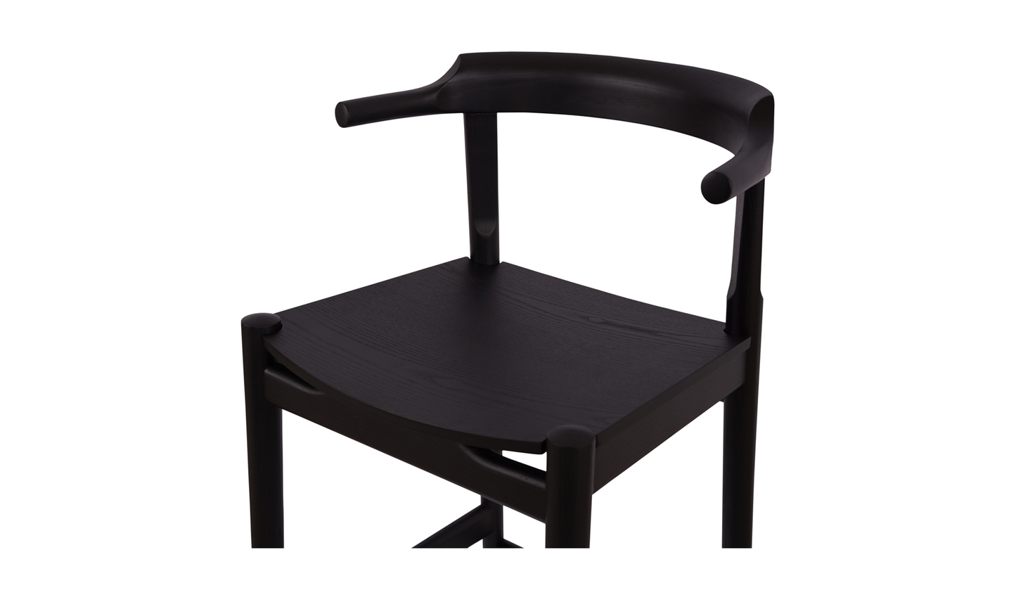 Clayton Barstool Wood Seat Black Ash
