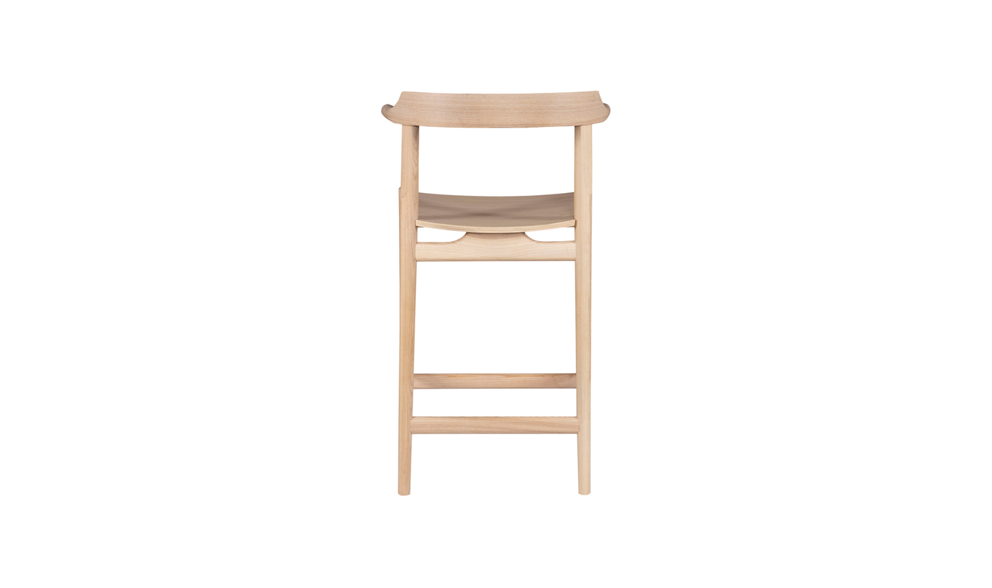 Clayton Counter Stool Wood Seat Washed White Ash