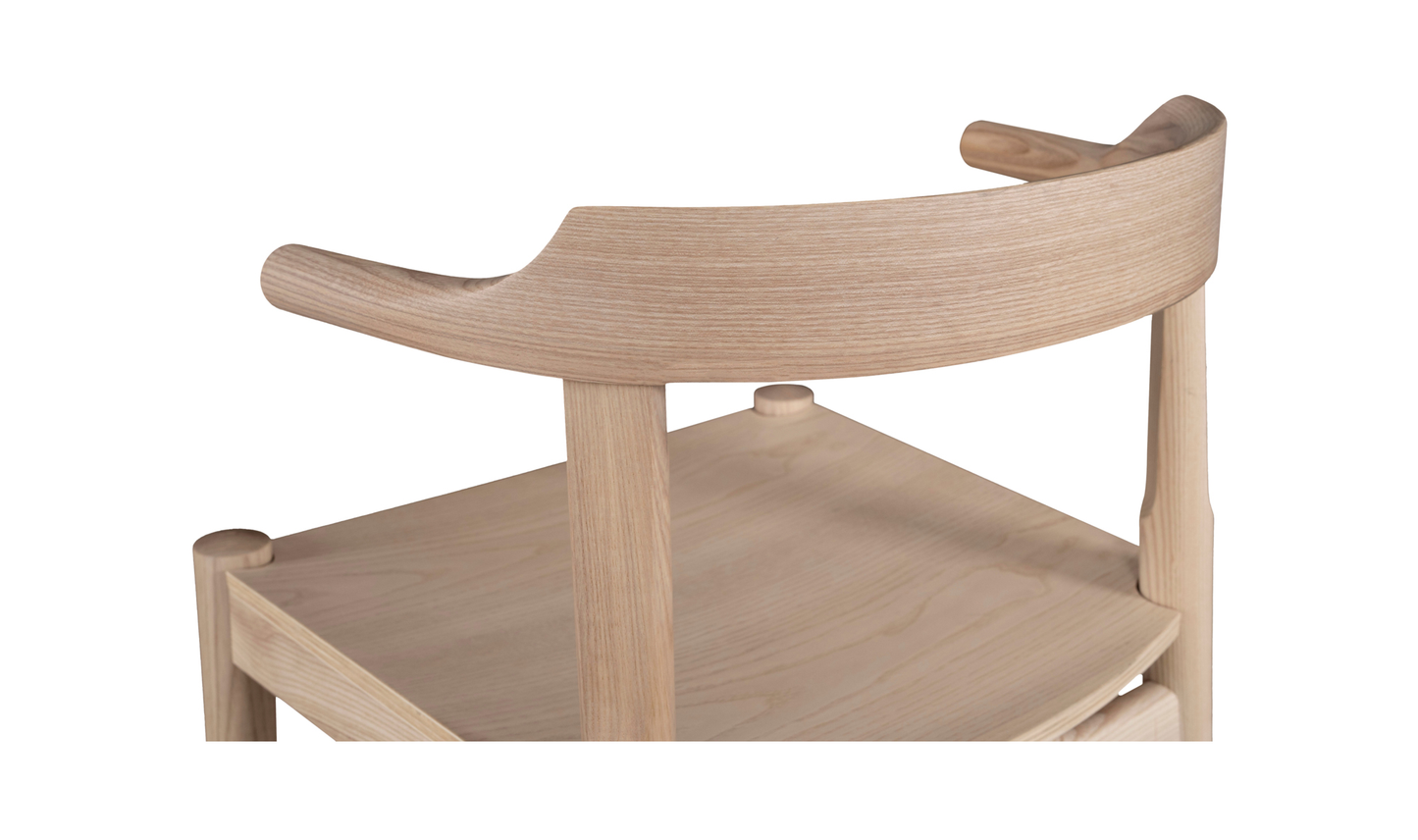 Clayton Counter Stool Wood Seat Washed White Ash