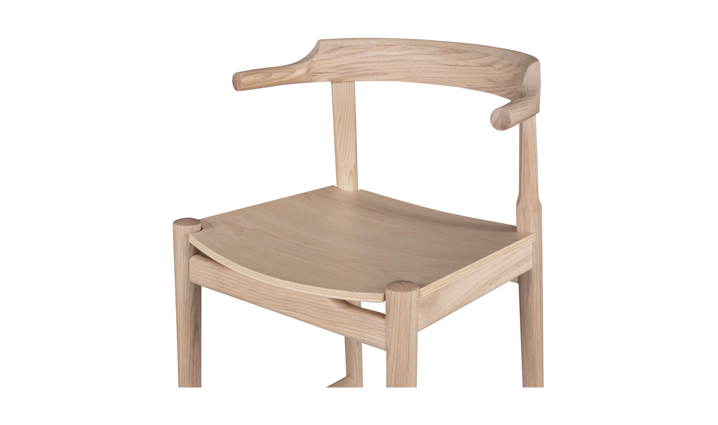 Clayton Counter Stool Wood Seat Washed White Ash
