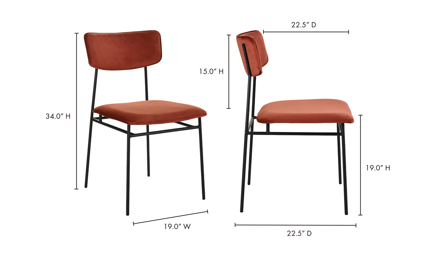 Sailor Dining Chair - Set Of Two Dark Amber