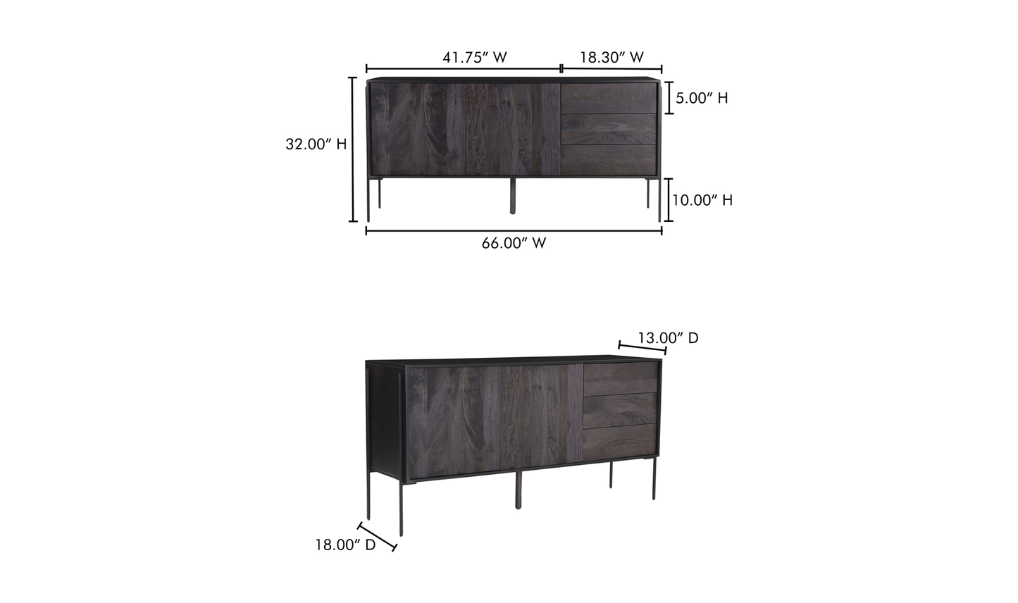 Tobin Sideboard Charcoal Black