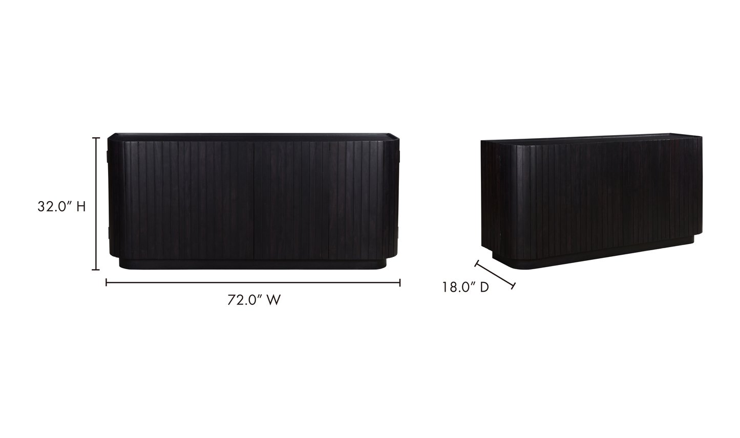 Povera 4 Door Sideboard Black