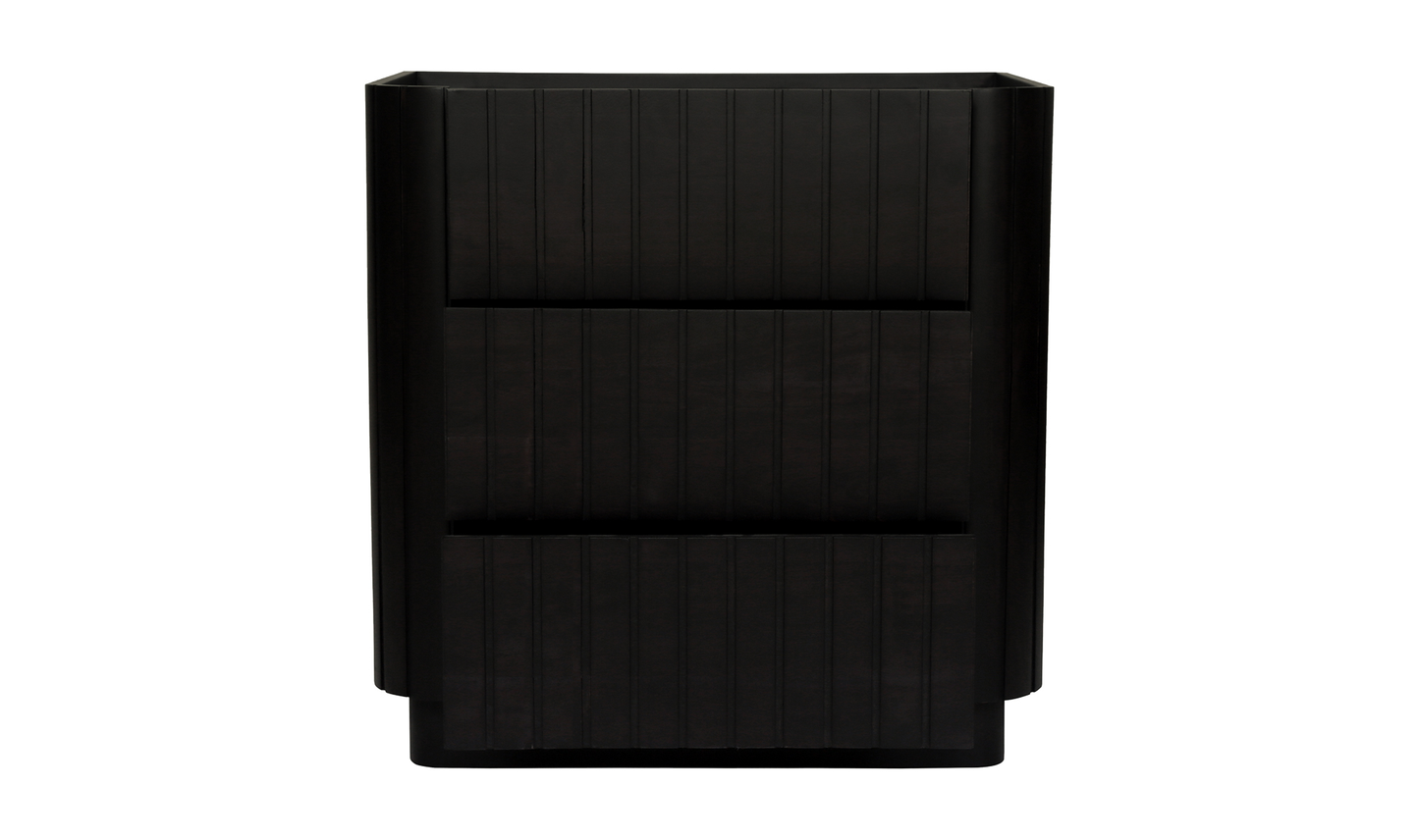 Povera 3 Drawer Chest Black