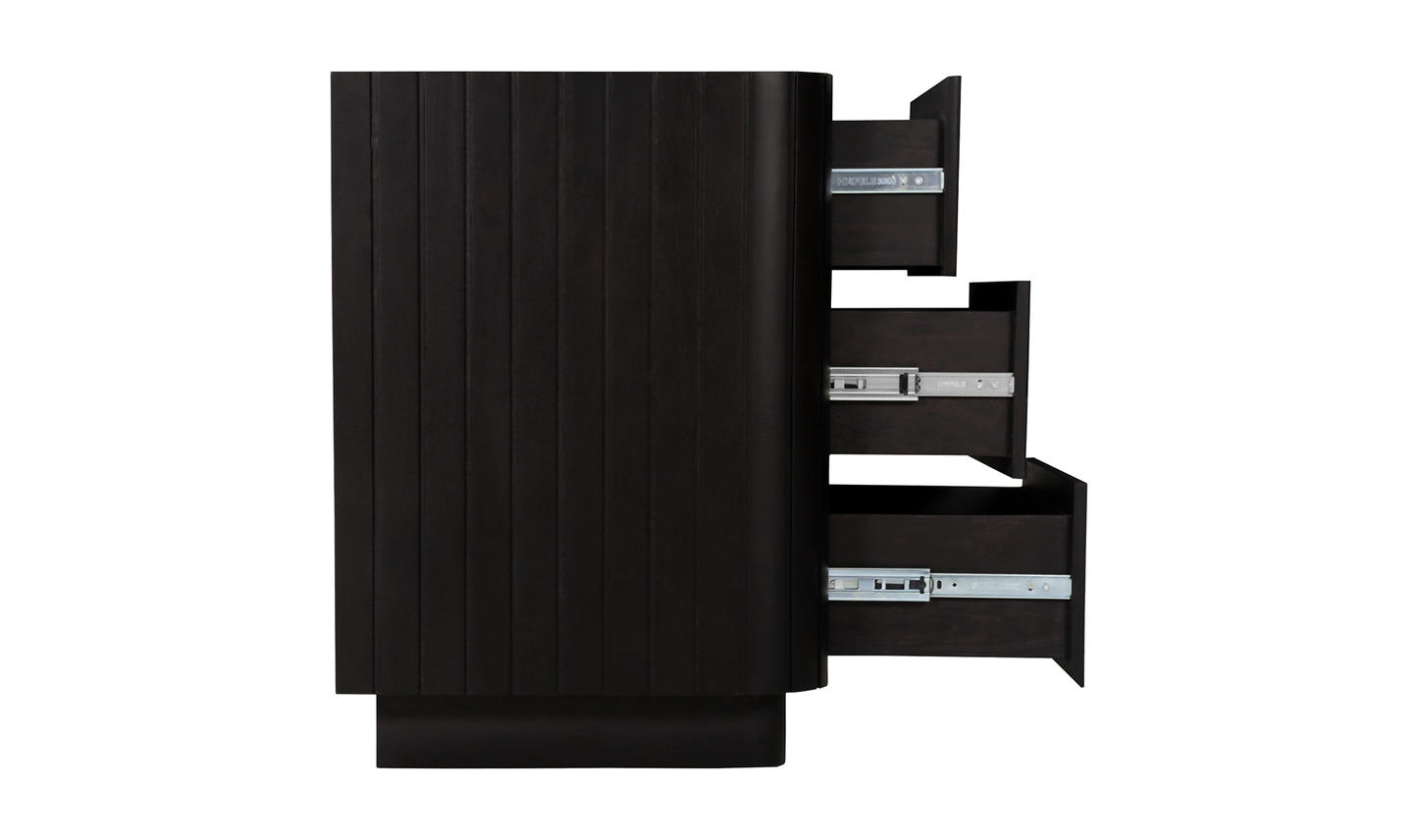 Povera 3 Drawer Chest Black