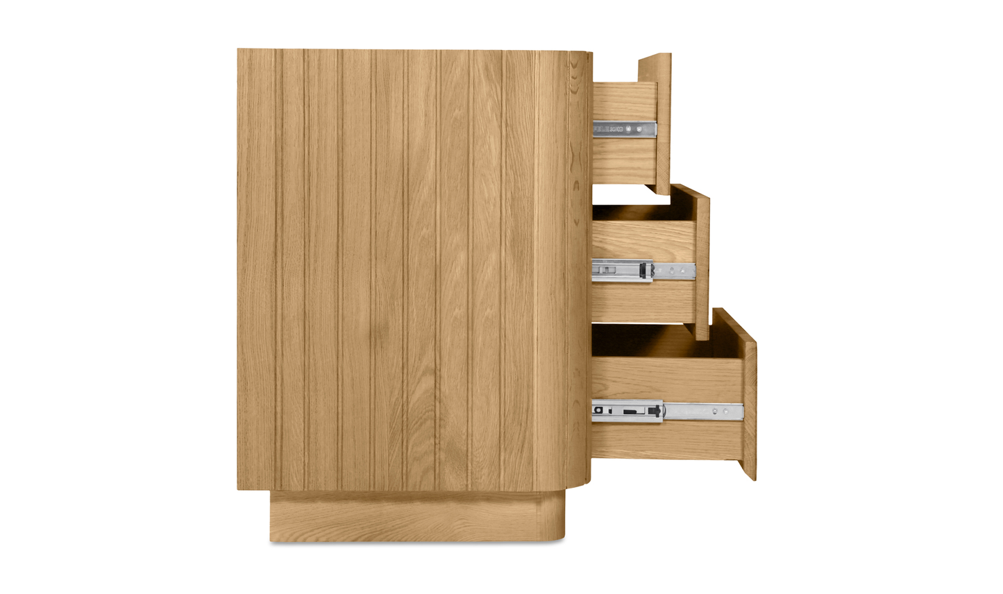 Povera 3 Drawer Chest Oak