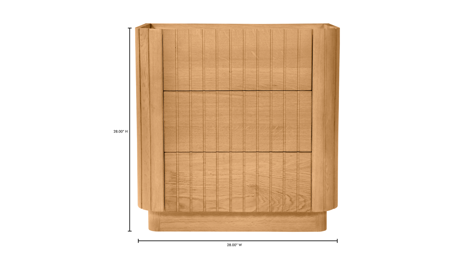 Povera 3 Drawer Chest Oak