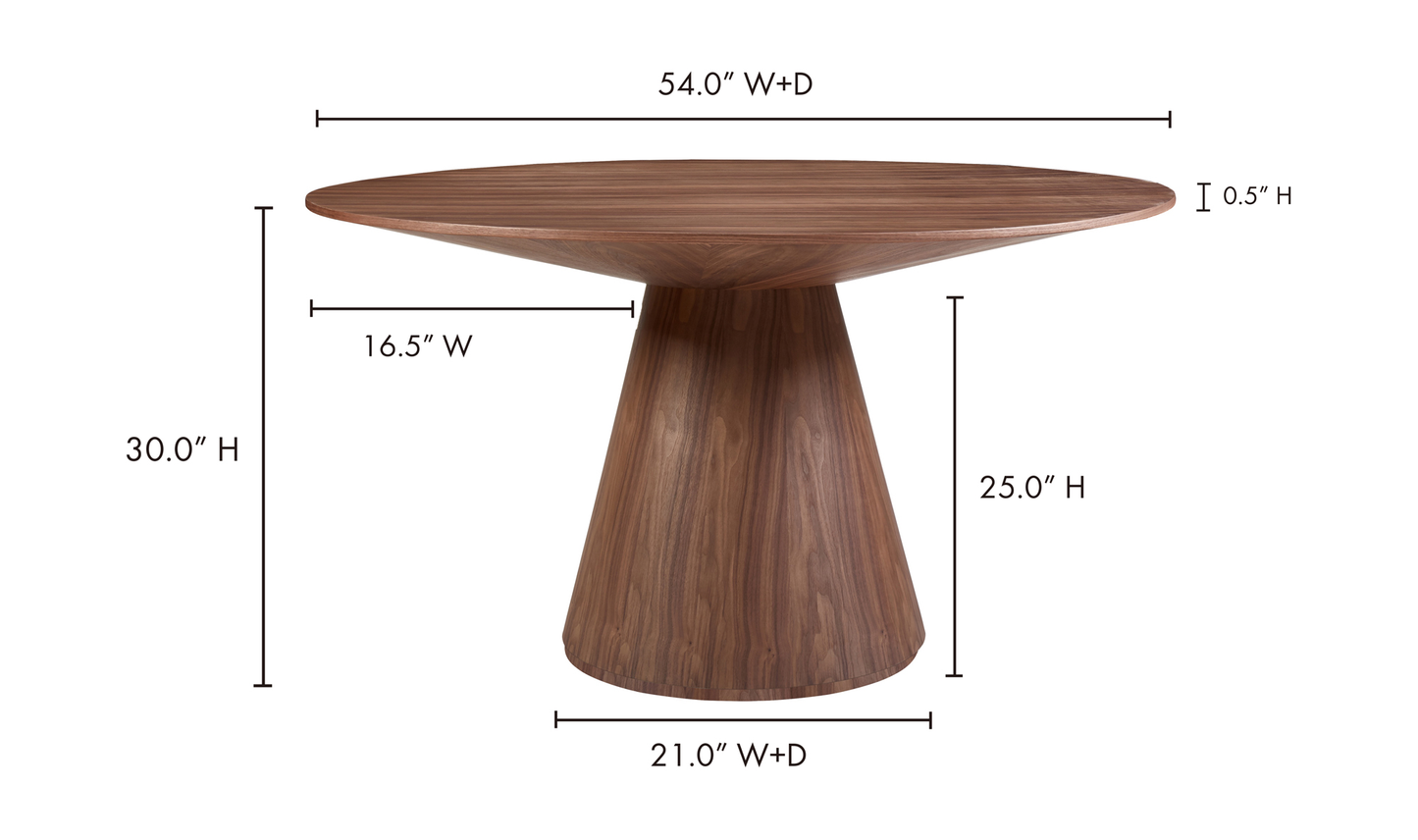 Otago Round 54inch Dining Table Brown