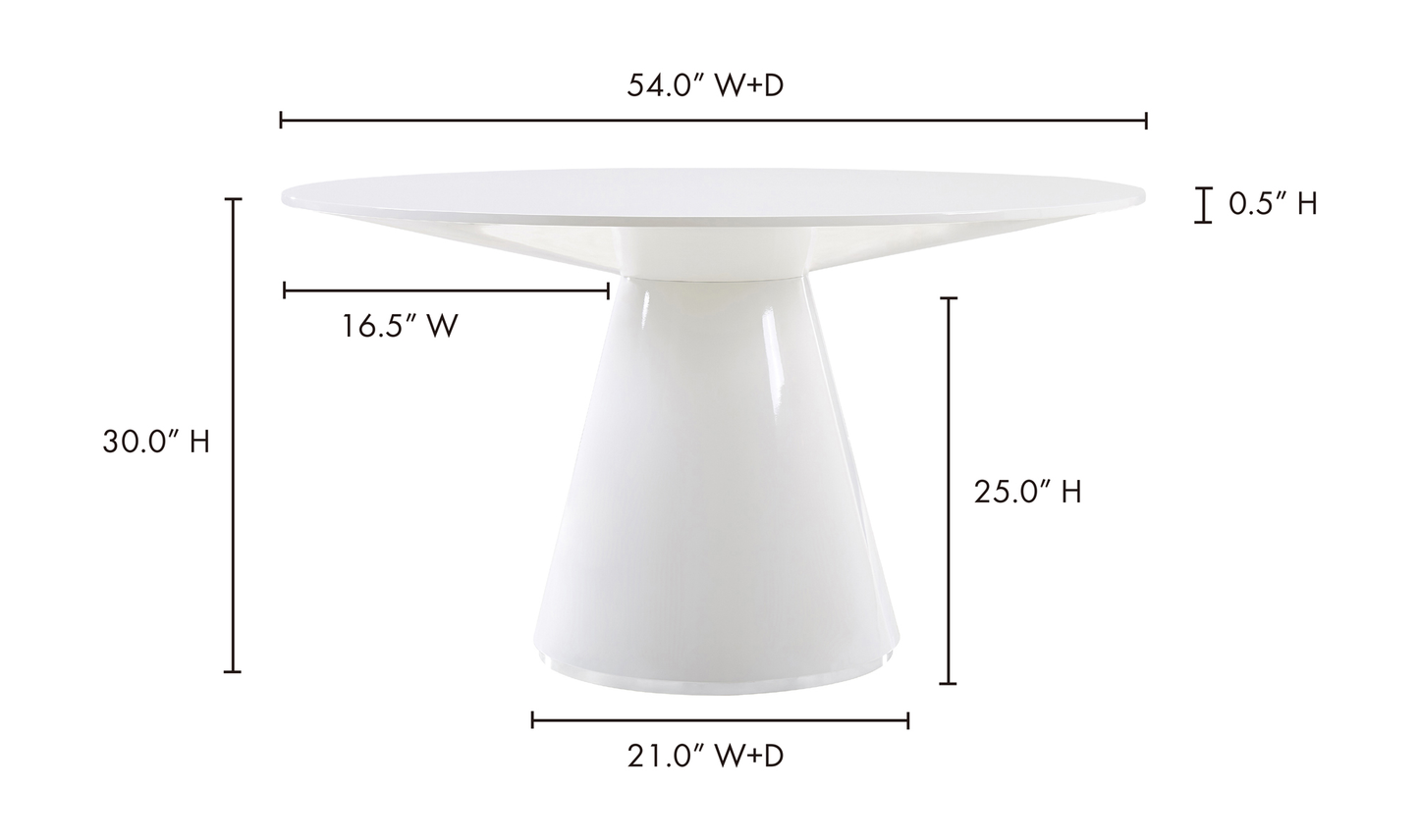 Otago Round 54inch Dining Table White