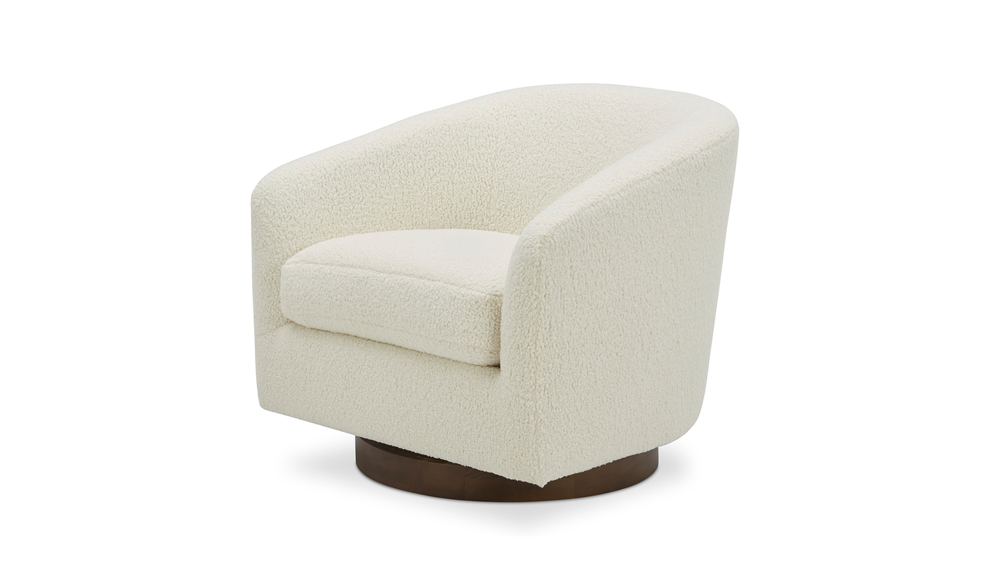 Oscy Swivel Chair Shearling White