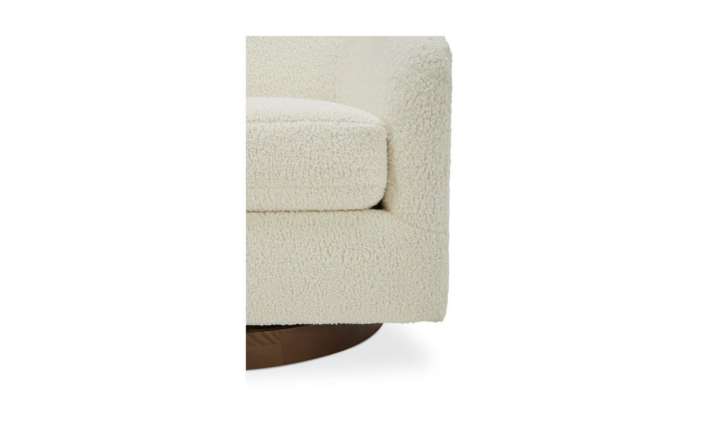 Oscy Swivel Chair Shearling White