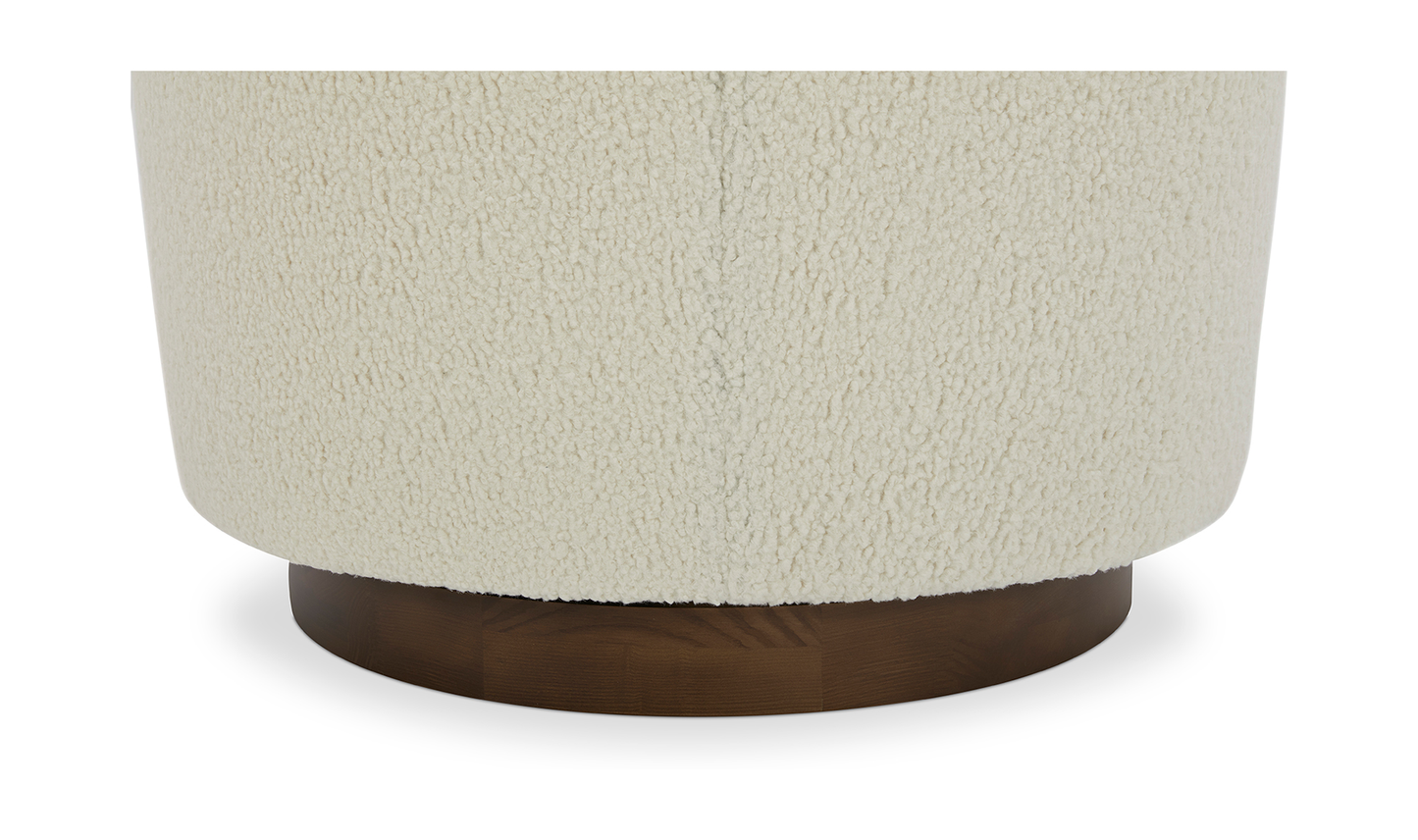 Oscy Swivel Chair Shearling White