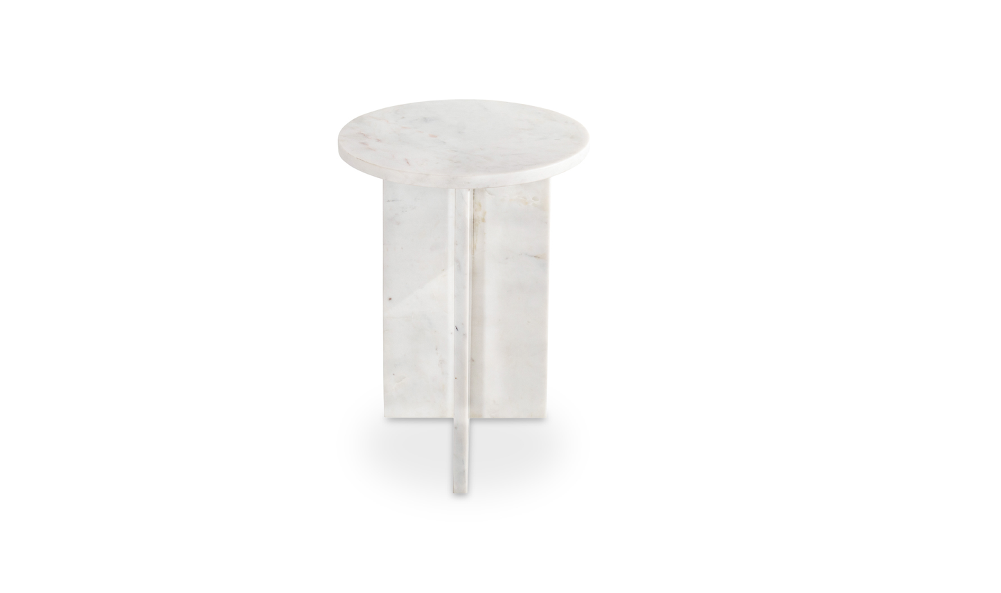 Grace Accent Table White Marble