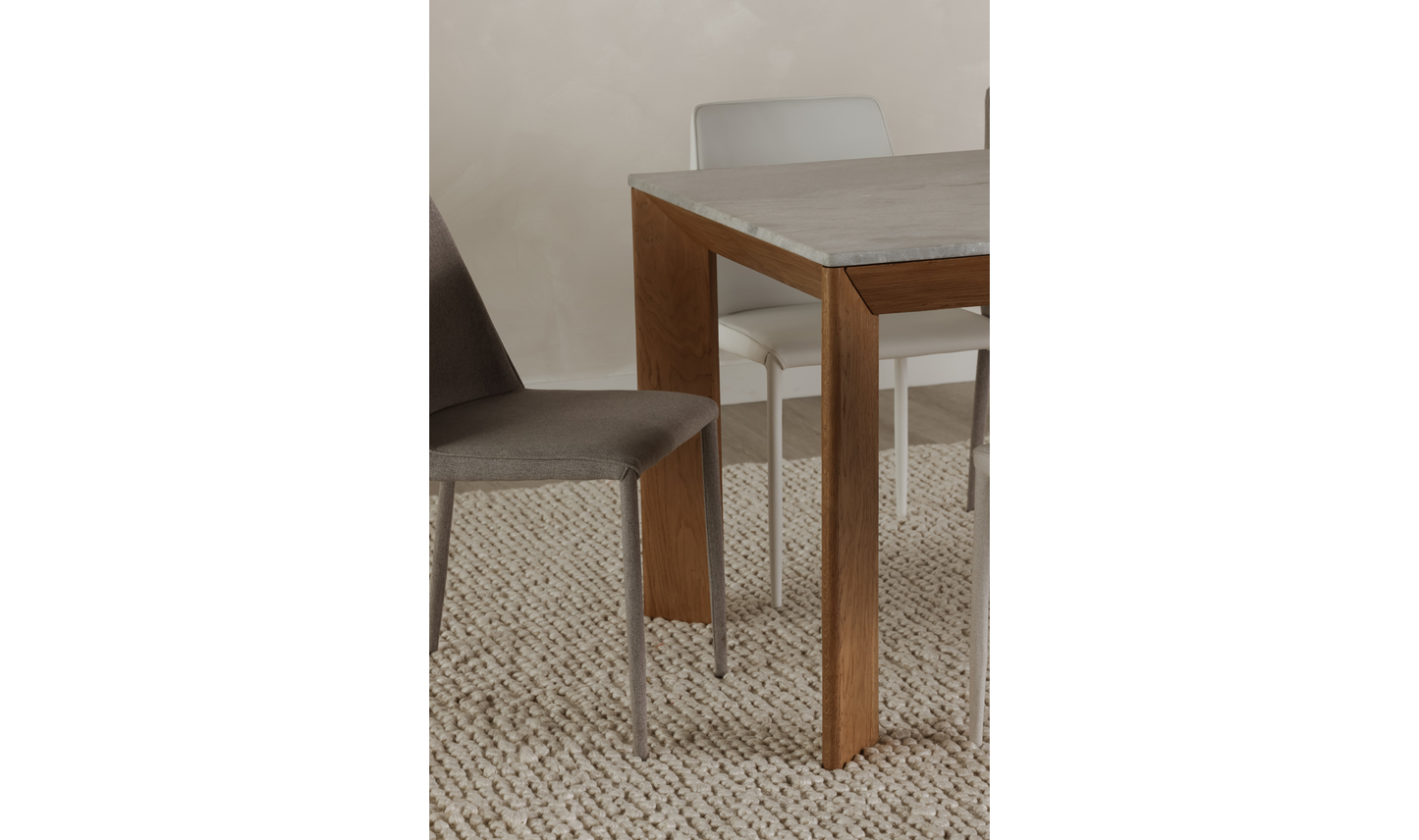 Angle Marble Dining Table Rectangular Large