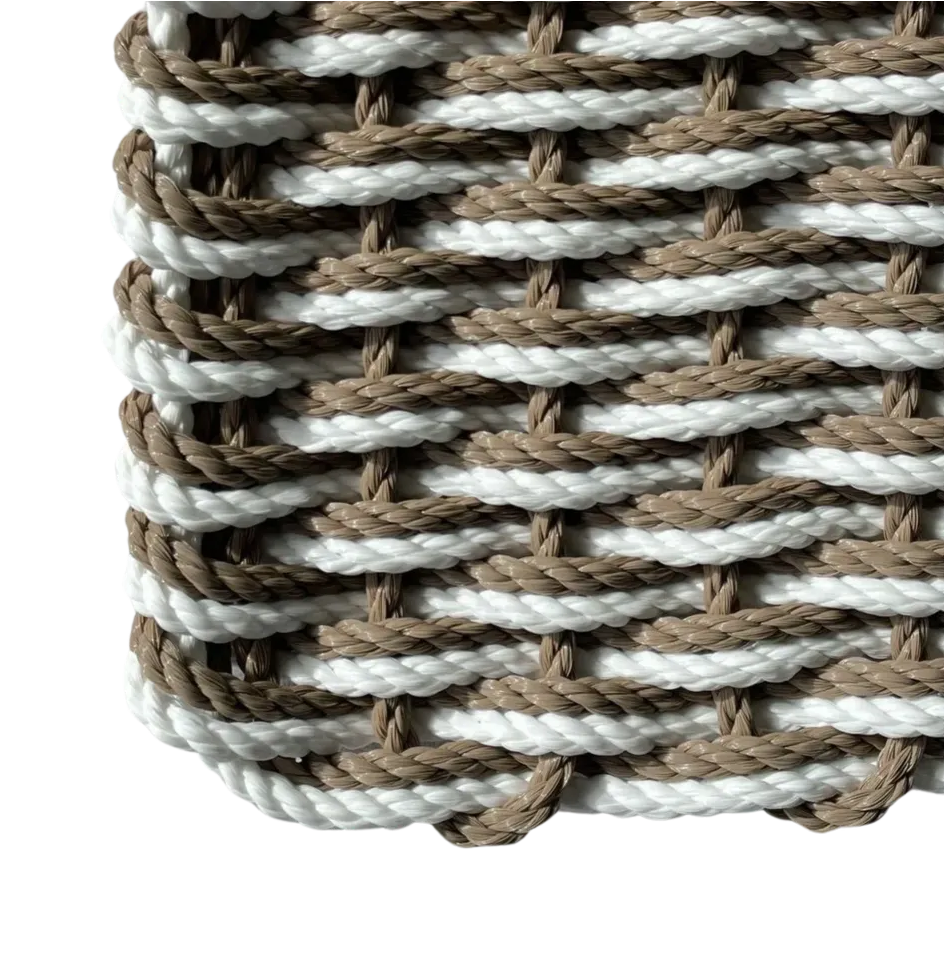 Rope Mat - Taupe with White