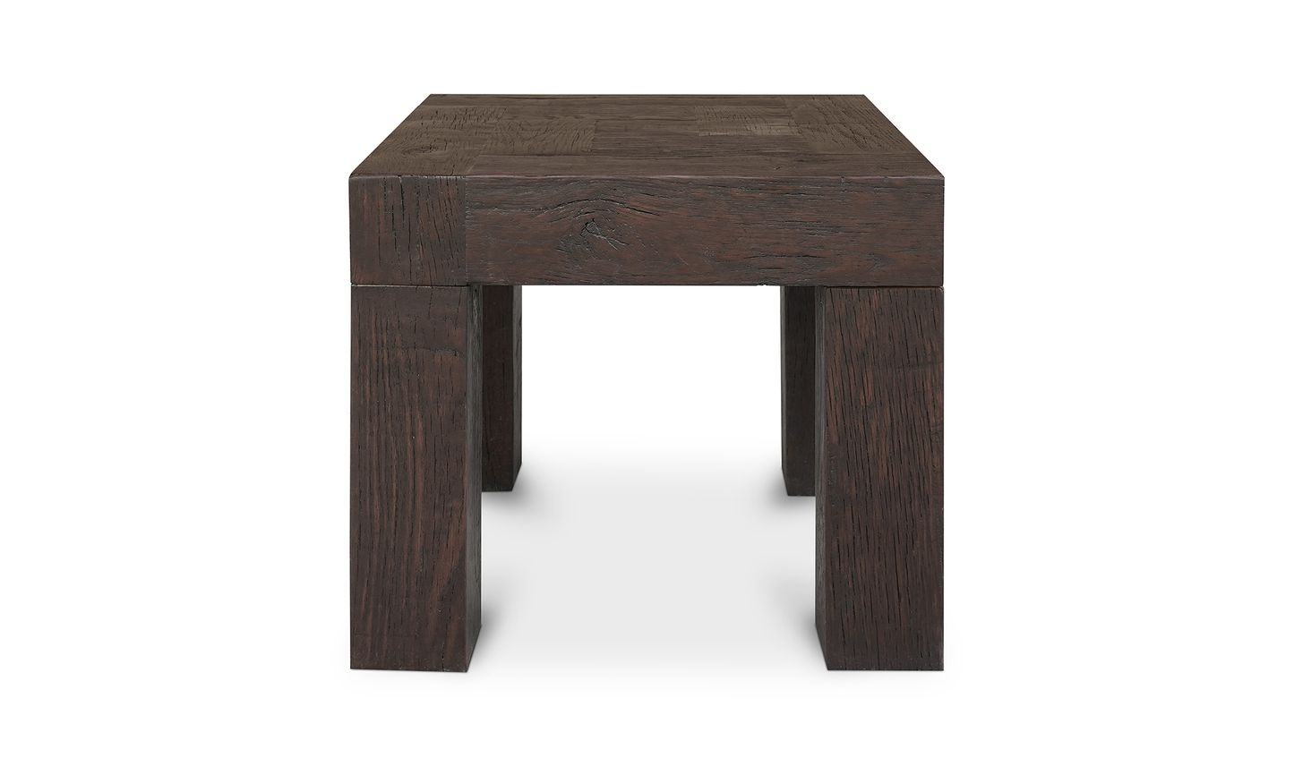 Evander Side Table Rustic Brown