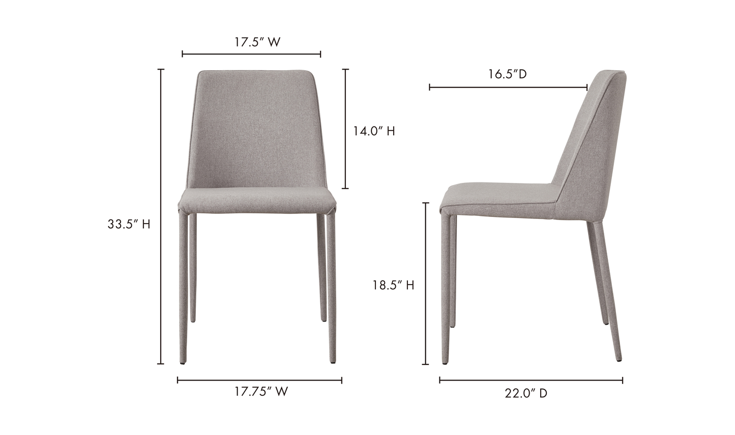 Nora Fabric Dining Chair - Set Of Two Grey
