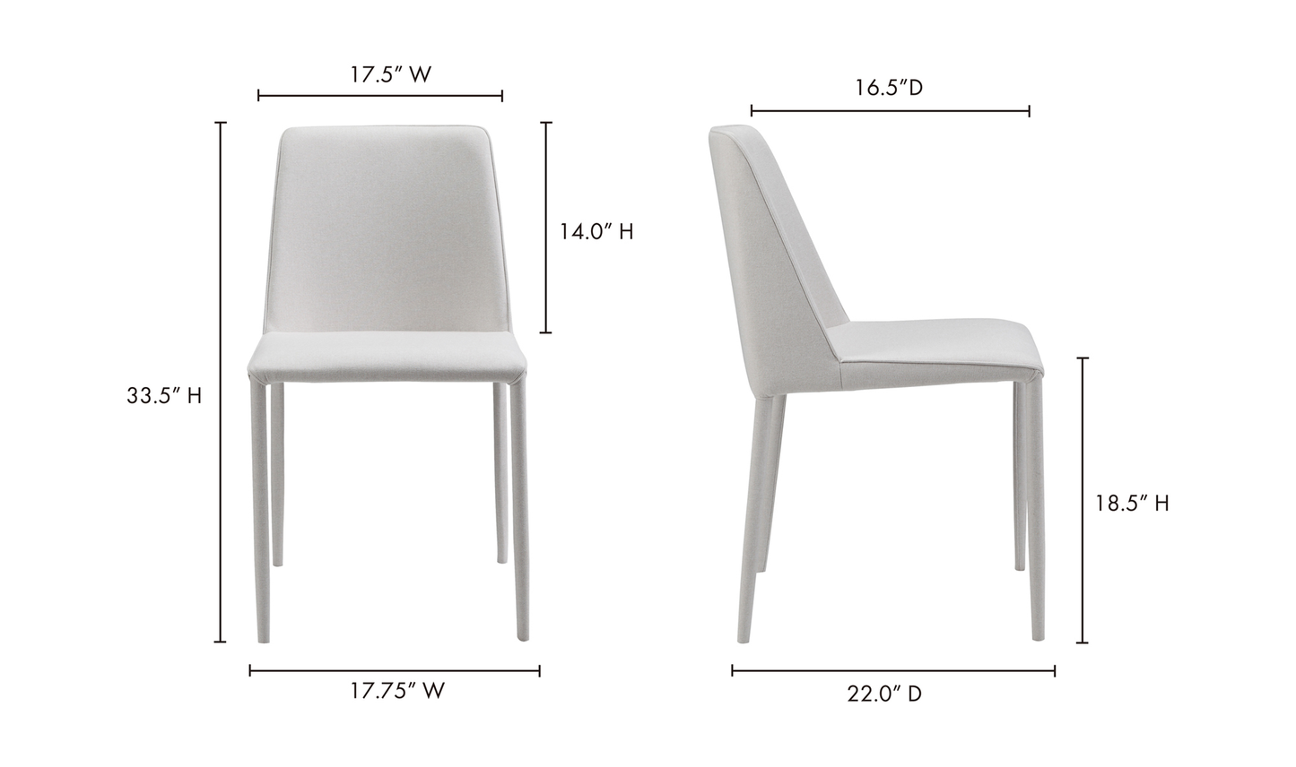 Nora Fabric Dining Chair - Set Of Two White