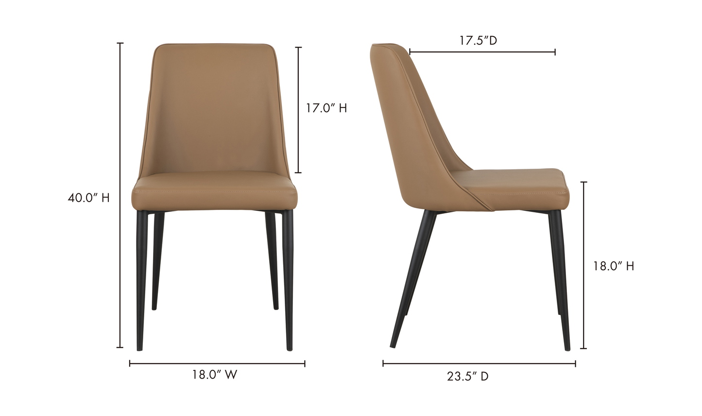 Lula Dining Chair - Set Of Two Tan