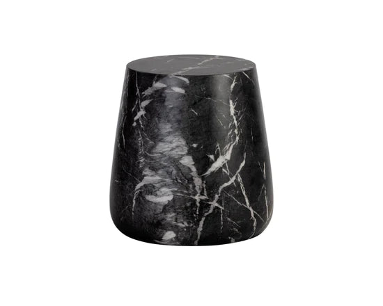Aries Side Table - Black Marble Look