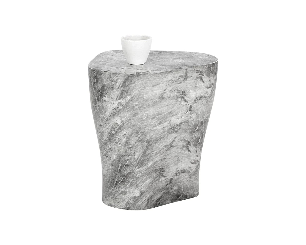 Dali End Table - Marble Look - Large