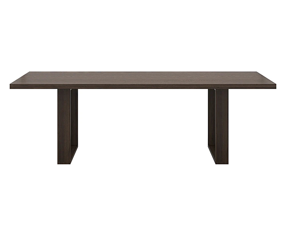 Thanus Dining Table - 94.5" - Brown Oak