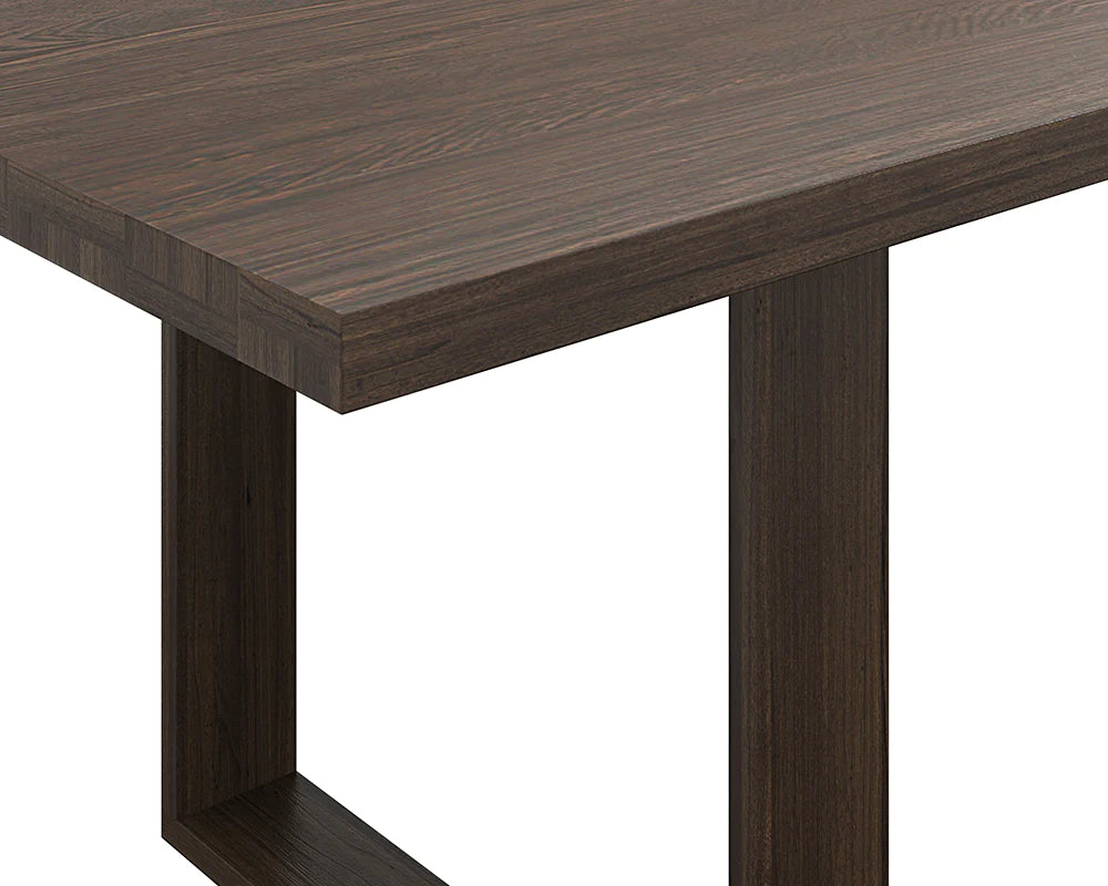 Thanus Dining Table - 94.5" - Brown Oak