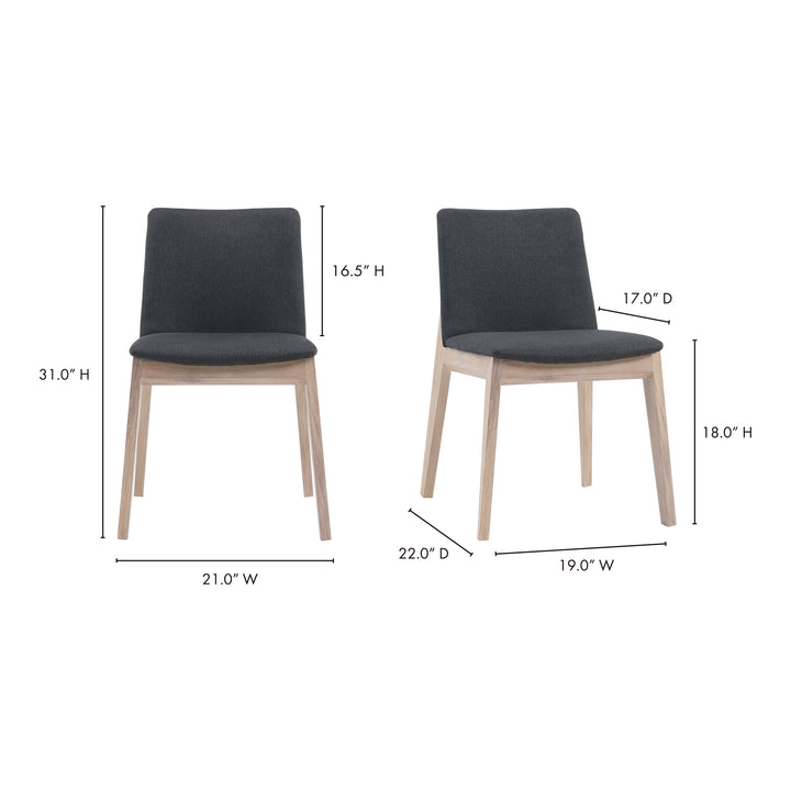 Deco Oak Dining Chair Dark Grey-Set Of Two