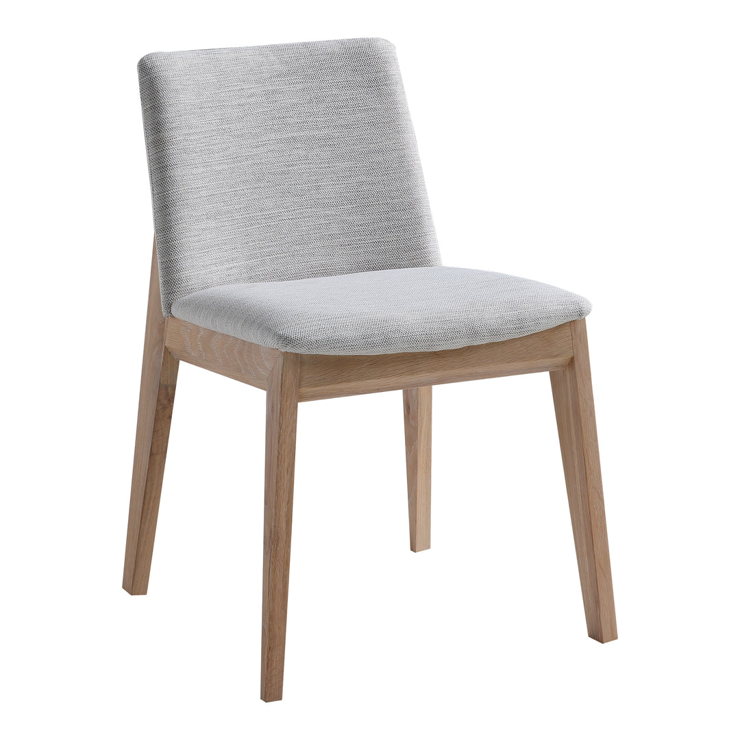 Deco Oak Dining Chair Light Grey-Set Of Two