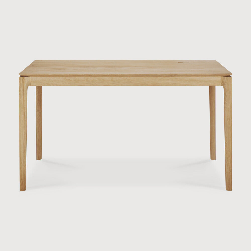 The Bok Desk by Ethnicraft features varnished oak, 140cm