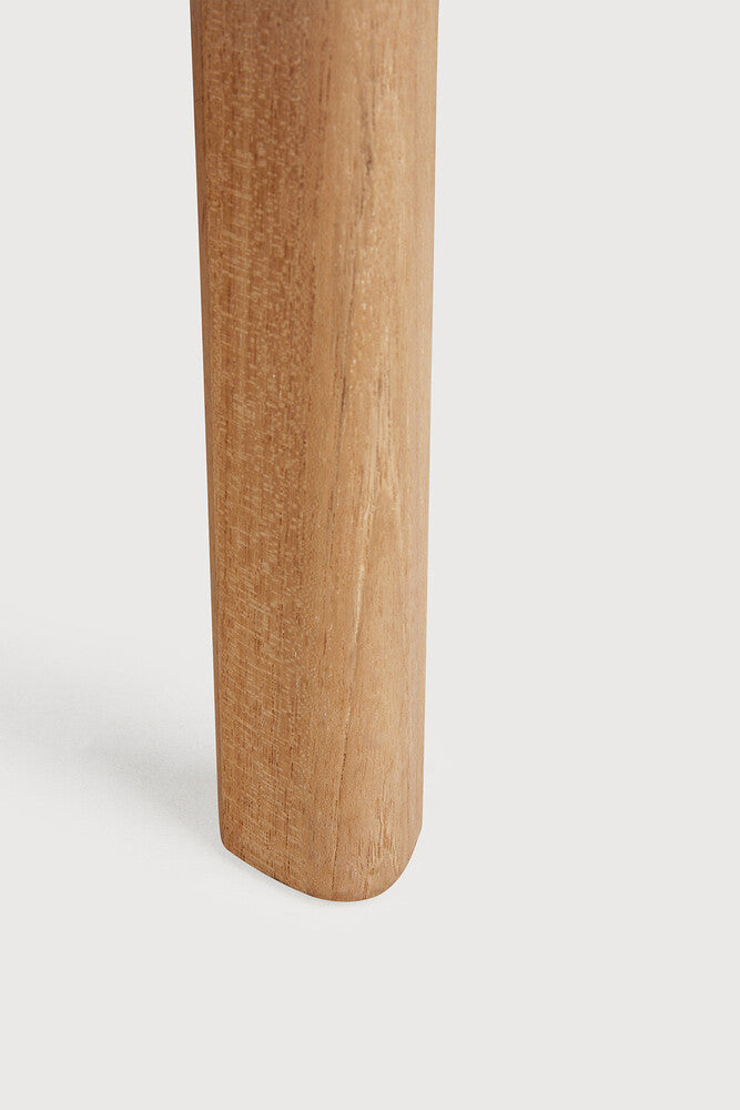 Bok Round Outdoor Dining Table - Solid Teak Wood Furniture Leg Bottom