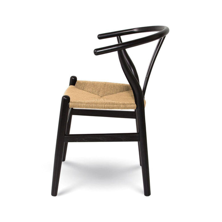 Frida Dining Chair - Black with Natural Seat