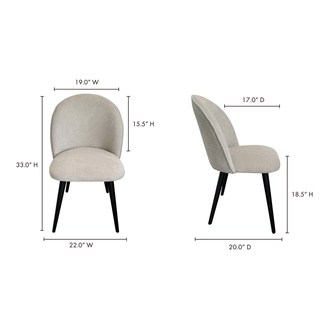 Clarissa Dining Chair Light Grey-Set Of Two