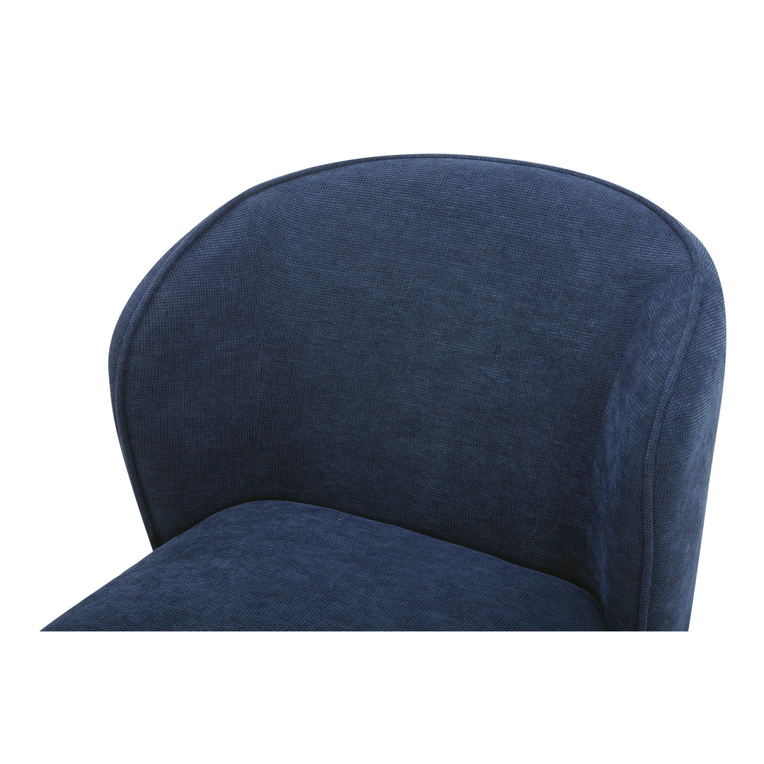 Larson Rolling Dining Chair Performance Fabric Navy Blue